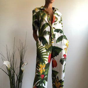 Farm Rio White Cocoa Forest Jumpsuit